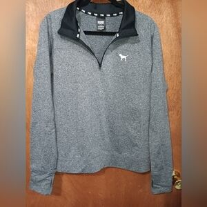 Victoria's Secret Pink Heathered Gray Zip-Up